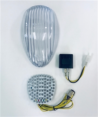 Clear Alternatives 2006-2021 Kawasaki Vulcan 900 Classic, Classic LT, Custom Clear Tail Light Rear Brake Lens and LED Board with Integrated Signals (CTL-0054-IT)