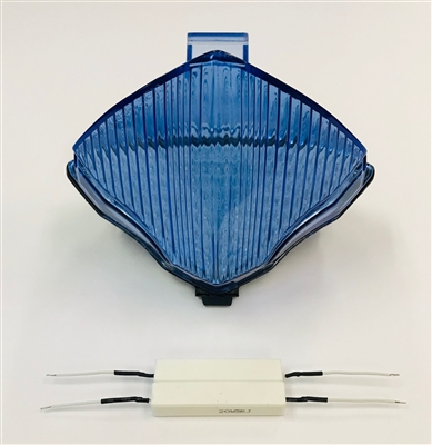 Clear Alternatives 2004-2006 Yamaha R1 Blue LED Rear Brake Tail Light with Integrated Signals (CTL-0071-IT-B)