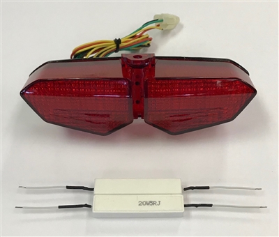 Clear Alternatives 2003-2005 Yamaha R6 Red Rear Brake Tail Light with Integrated Signals (CTL-0055-IT-R)