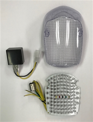 Clear Alternatives 2002-2004 Honda Shadow ACE 750 Clear Tail Light Lens and LED Board with Integrated Signals (CTL-0039-IT)
