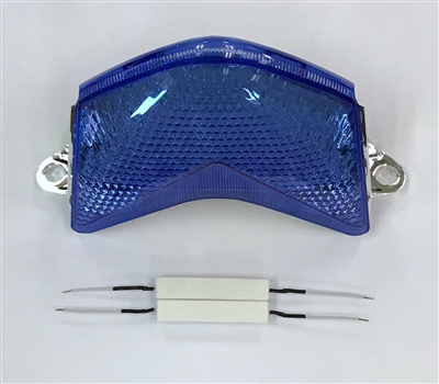 Clear Alternatives 2005-2006 Kawasaki ZX6RR / ZX6R 636 BLUE Tail Light with Integrated Signals - Sequential (CTL-0080-QB)