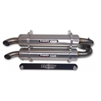 2015-2023 Polaris RZR XP1000 / XP4 Trinity Racing Stage 5 Dual Slip On Exhaust - Brushed Mufflers (TR-4118S)