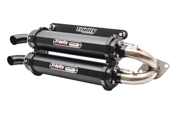 2015-2023 Polaris RZR XP1000 Trinity Racing Stage 5 Dual Slip On Exhaust System - Cerakote Black (TR-4118S-C2)