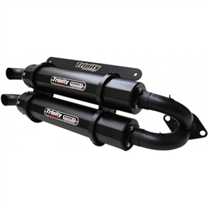 2015-2023 Polaris RZR XP1000 Trinity Racing Stage 5 Dual Slip On Exhaust System - Cerakote - Black Mid Pipe (TR-4118S-CB)