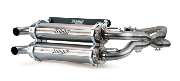 2014-2023 Polaris RZR XP1000 / XP4 Trinity Racing Stage 5 Dual Full System Exhaust - Brushed Stainless Steel Mufflers (TR-4119D-SS)