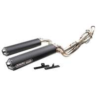 2014-2019 Polaris Scrambler 1000 Trinity Racing Stage 5 Dual Full System Exhaust - Black Mufflers (TR-4145D-BK)