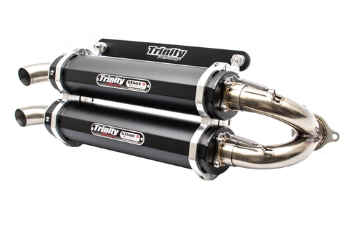 2020-2024 Polaris RZR Pro XP / Turbo R Trinity Racing Stage 5 Dual Slip On Exhaust - Black Mufflers (TR-4173S-BK)