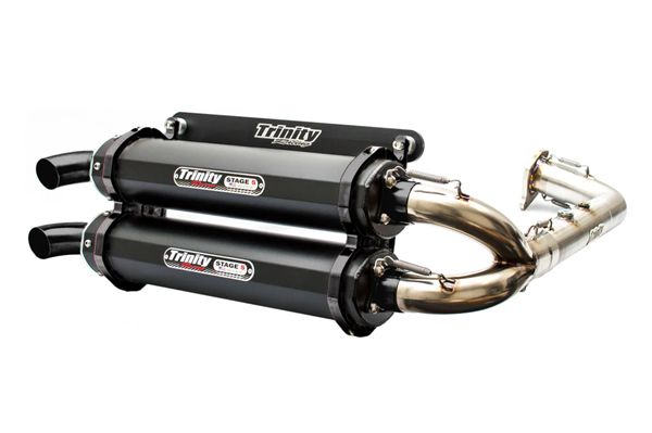 2016-2021 Polaris RZR XP Turbo Trinity Racing Stage 5 Dual Full Exhaust System - Cerakote Black (TR-4153D-C2)