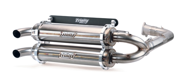 2016-2021 Polaris RZR XP / 4 Turbo Trinity Racing Stage 5 Dual Full System Exhaust - Brushed Stainless Steel Mufflers (TR-4153D-SS)