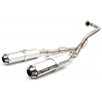 2015-2016 Yamaha Raptor 700 Trinity Racing Stage 5 Dual Full System Exhaust - Brushed Mufflers (TR-4154D)
