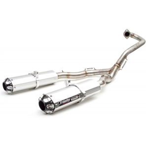 2015-2016 Yamaha Raptor 700 Trinity Racing Stage 5 Dual Full System Exhaust - Brushed Mufflers (TR-4154D)