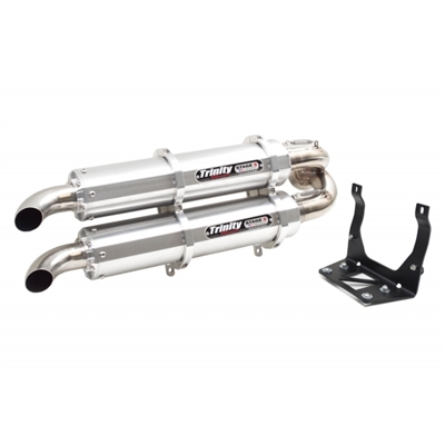 2017-2026 CanAm Maverick X3 Trinity Racing Stage 5 Dual Slip On Exhaust System - Brushed Mufflers (TR-4160S)