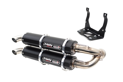 2017-2024 CanAm Maverick X3 Trinity Racing Stage 5 Dual Slip On Exhaust System - Black Mufflers (TR-4160S-BK)