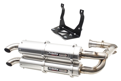2017-2024 CanAm Maverick X3 Trinity Racing Stage 5 Dual Full Exhaust System - Brushed Mufflers (TR-4161D)