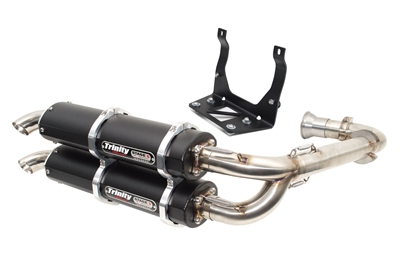 2017-2026 CanAm Maverick X3 Trinity Racing Stage 5 Dual Full Exhaust System - Black Mufflers (TR-4161D-BK)