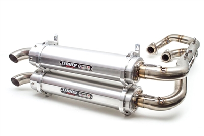 2016-2026 Polaris General / RZR (Trail) S 1000 Trinity Racing Stage 5 Dual Full Exhaust - Brushed Mufflers (TR-4162D)