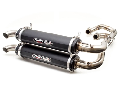 2016-2026 Polaris General / RZR (Trail) S 1000 Trinity Racing Stage 5 Dual Full Exhaust - Black Mufflers (TR-4162D-BK)