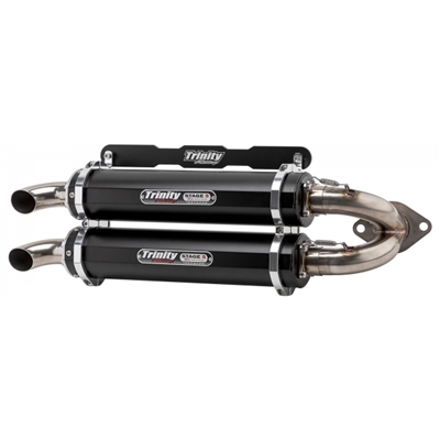 2018-2022 Polaris RZR RS1 Trinity Racing Stage 5 Dual Slip On Exhaust - Black Mufflers (TR-4165S-BK)