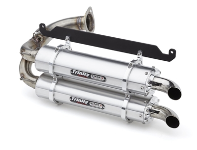 2019-2024 Honda Talon 1000R / 1000X Trinity Racing Stage 5 Dual Slip On Exhaust - Brushed Mufflers (TR-4169S)