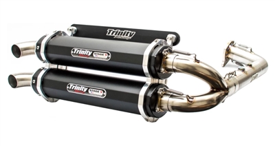 2020-2026 Polaris RZR Pro XP / Turbo R Trinity Racing Stage 5 Dual Full System Exhaust - Black Mufflers (TR-4174D-BK)