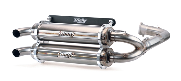 2020-2026 Polaris RZR Pro XP / Turbo R Trinity Racing Stage 5 Dual Full System Exhaust - Brushed Stainless Steel Mufflers (TR-4174D-SS)