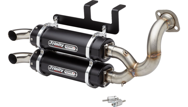 2020-2026 Polaris (General XP1000) Trinity Racing Stage 5 Dual Slip On Exhaust - Black Mufflers (TR-4181S-BK)