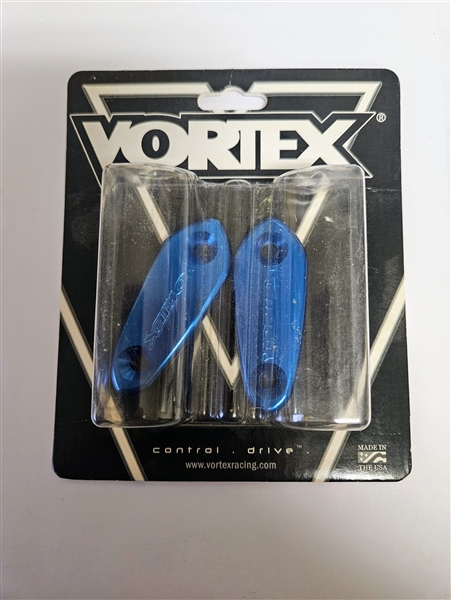BLUE - Kawasaki Vortex Racing Mirror Block Off Caps/ Plates Kawasaki Ninja 2009-2012 ZX6R / 2021-2022 ZX6R - (MC423B)
