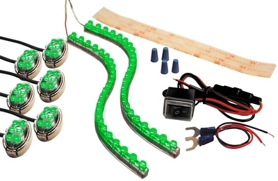 Street FX ElectroPods (1044655) Flex Pro Kit Chrome w/ Green LED