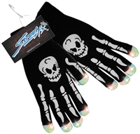 Street Fx LED Light Up Skull / Halloween Black Gloves - One Size (1045664)