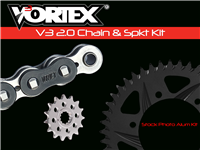 2004-2005 Kawasaki Ninja ZX10R Vortex Racing Chain & Sprocket Kit (CK4235) - 520 - 16/39T - RX3 Black Chain - 520RX3-112 + 3270-16 + 452AK-39