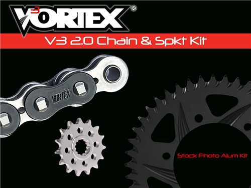 2016-2017 Yamaha FJ-09 / 2014-2017 FZ-09 / 2014-2019 MT-09 / 2016-2022 XSR900 Vortex Racing Chain & Sprocket Kit (CK6450) - 520 - 15/47T - RX3 Black Chain - 520RX3-110 + 3291-15 + 435K-47