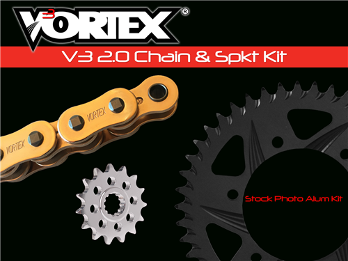 2016-2017 Yamaha FJ-09 / 2014-2017 FZ-09 / 2014-2019 MT-09 / 2016-2022 XSR900 Vortex Racing Chain & Sprocket Kit (CKG6448) - 520 - 15/45T - RX3 Gold Chain - G520RX3-110 + 3291-15 + 435K-45