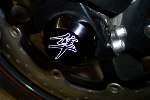 2008-2017 Suzuki GSX 1300R Hayabusa Limited Edition Front Wheel Axle Caps with Engraved Logo