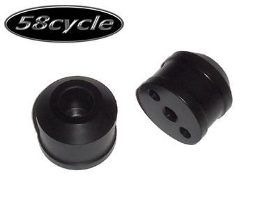 2001-2010 Suzuki GSXR1000 Black DELRIN 1" Flush Mount Bar Ends - Drilled