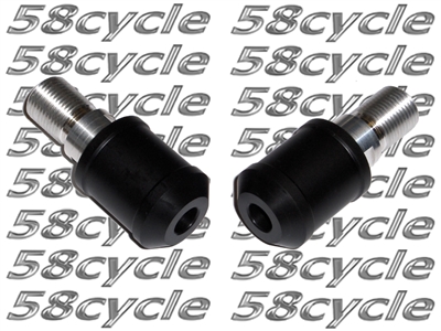 1997-2007 Yamaha YZF600R 1.5" Black DELRIN Bar Ends with Adapters