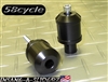 1.5" Black DELRIN Recessed Mount Bar Ends for Open-Ended Handlebars - Kit