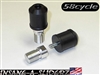 1999-2005 Yamaha R6 1.5" Black DELRIN Bar Ends with Adapters