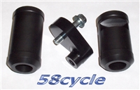 2008-2009 Suzuki GSXR750 Black DELRIN Frame Sliders - NO Cut