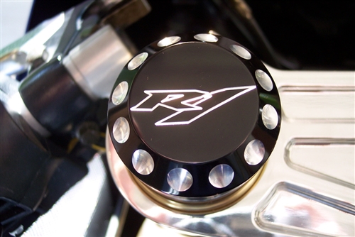 2004-2006 Yamaha R1 Limited Edition Fork Caps with Engraved Logo - Revolver