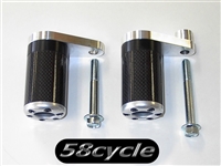 2004-2005 Kawasaki ZX10R Carbon Fiber Inlay Frame Sliders