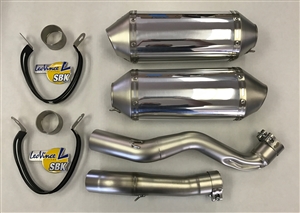 2009-2011 Suzuki GSXR1000 Leo Vince SBK Oval Racing Aluminum Unlimited with Conical End Caps Slip On Exhaust - Dual Canisters (8197)