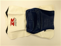 2003 Suzuki GSXR600 White, Blue, and Grey Vinyl Seat Covers with 5.5" Red and Silver R-600 Logo