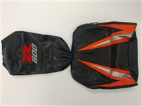 2004 Suzuki GSXR600 Orange Vinyl Seat Covers with Logo