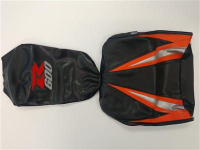 2004 Suzuki GSXR600 Orange Vinyl Seat Covers with Logo