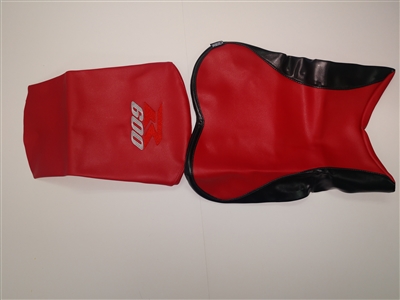 2006 Suzuki GSXR600 Red and Black Vinyl Seat Covers with R600 Logo