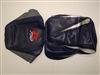 2005 Suzuki GSXR750 Blue and White Vinyl Seat Covers with R750 Logo - Blue and Black Bike