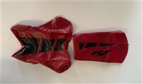 (Color: 2005 Red/White) 2004-2006 Yamaha R1 Seat Covers with Silver R1 Logo