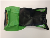 2004 Kawasaki ZX6RR Black, Green, and Silver Vinyl Seat Covers with 5.5x1.5" Gold ZX6RR Logo