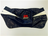 2003 Suzuki GSXR600 Blue and Silver Vinyl Protective Tank Bra/Cover/Wrap with 4.5" Red and Silver R-600 Logo