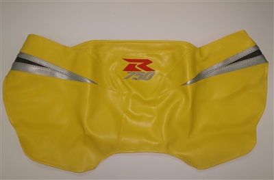 2004 Suzuki GSXR750 Yellow and Black Vinyl Protective Tank Bra/Cover/Wrap with Logo